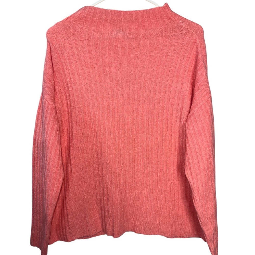 Old Navy Ribbed Mock Neck Sweater Peony Pink Women's Large Soft Knit Pullover - Picture 3 of 6